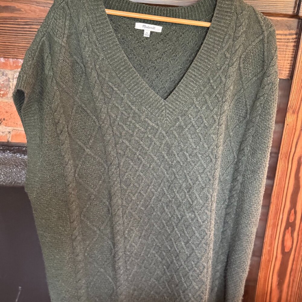 Madewell Oversized Green Sweater Vest - XL